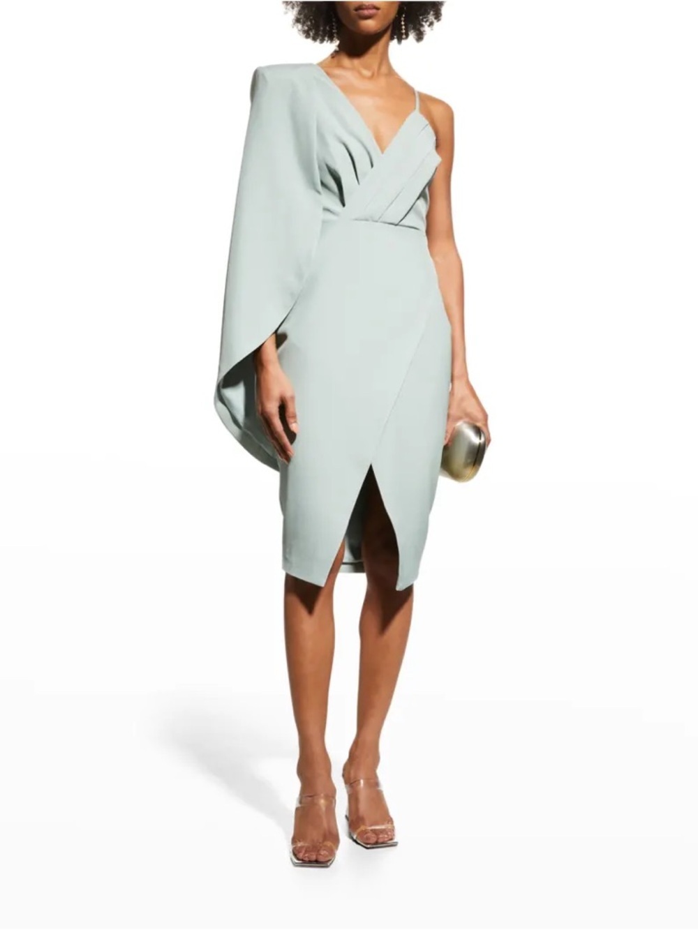 NWOT Lavish Alice Pleated Cape Sleeve Midi Dress Size US 2